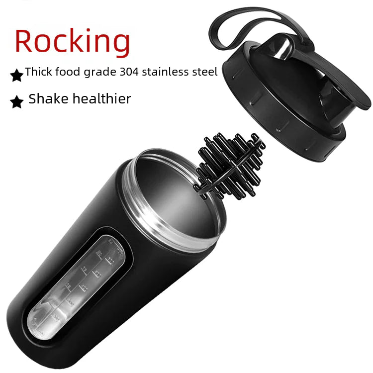 Stainless Steel Transparent Shaker Bottle for Fitness